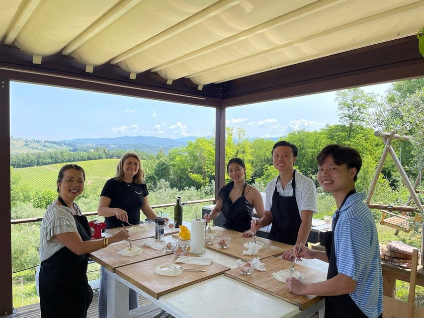 Truffle hunting in Chianti with pasta cooking class & lunch - Lunch on the terrace: truffles, olive oil, and wine with a view